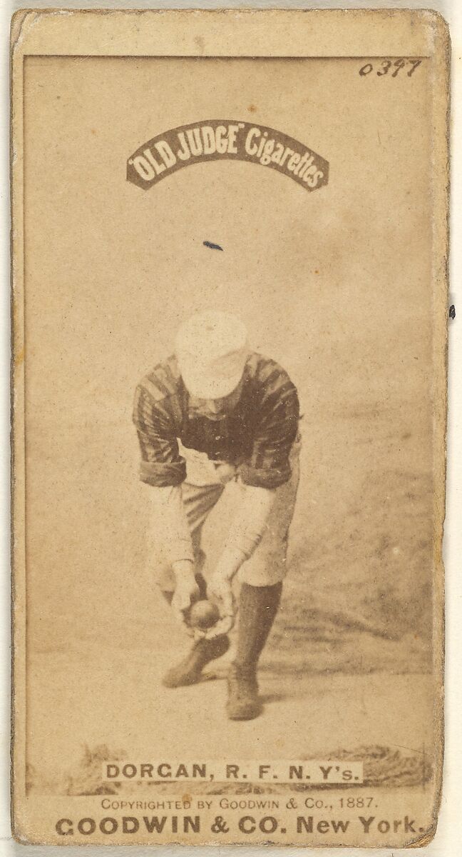 Michael Cornelius Dorgan, Right Field, New York, from the Old Judge series (N172) for Old Judge Cigarettes, Issued by Goodwin &amp; Company, Albumen photograph 