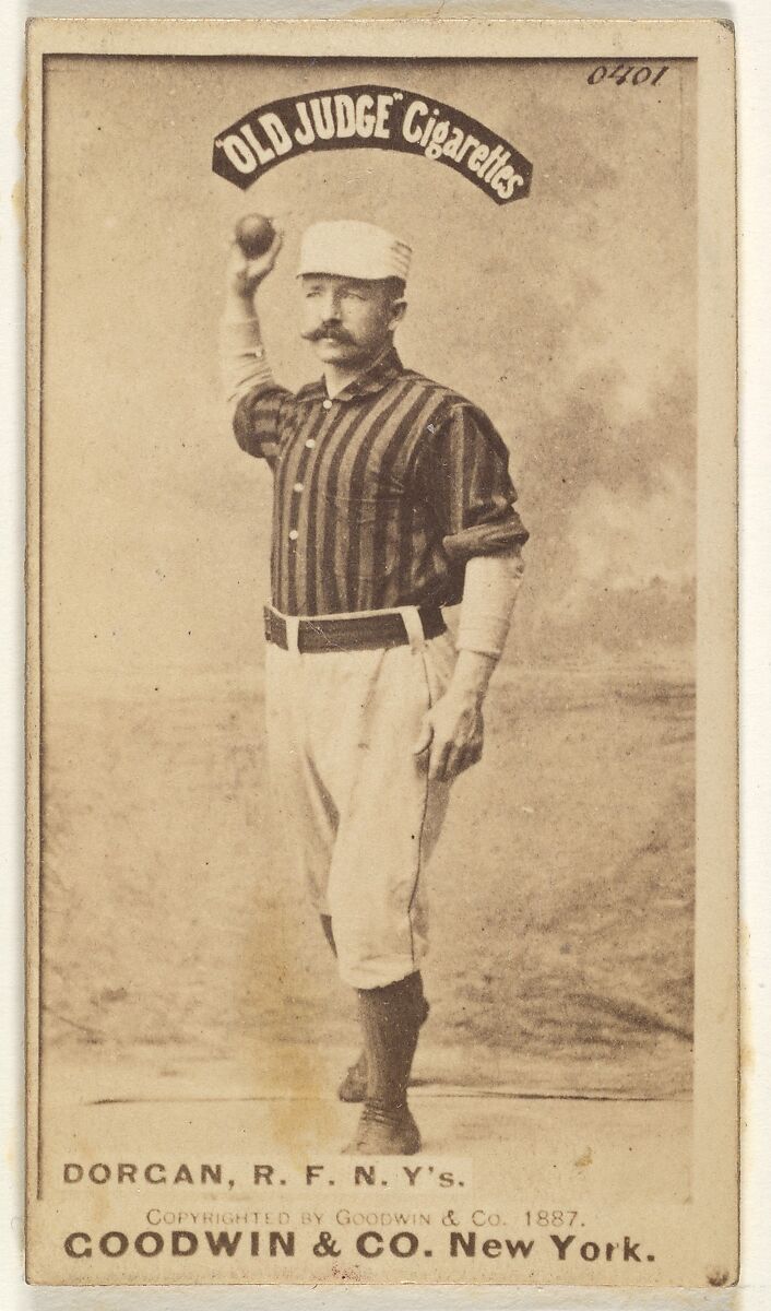 Michael Cornelius Dorgan, Right Field, New York, from the Old Judge series (N172) for Old Judge Cigarettes, Issued by Goodwin &amp; Company, Albumen photograph 