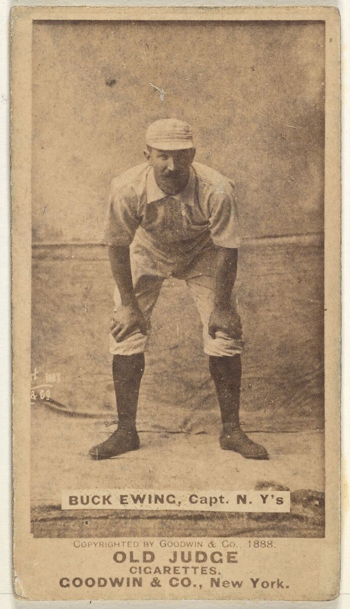 William "Buck" Ewing, Captain and Catcher, New York, from the Old Judge series (N172) for Old Judge Cigarettes, Issued by Goodwin &amp; Company, Albumen photograph 