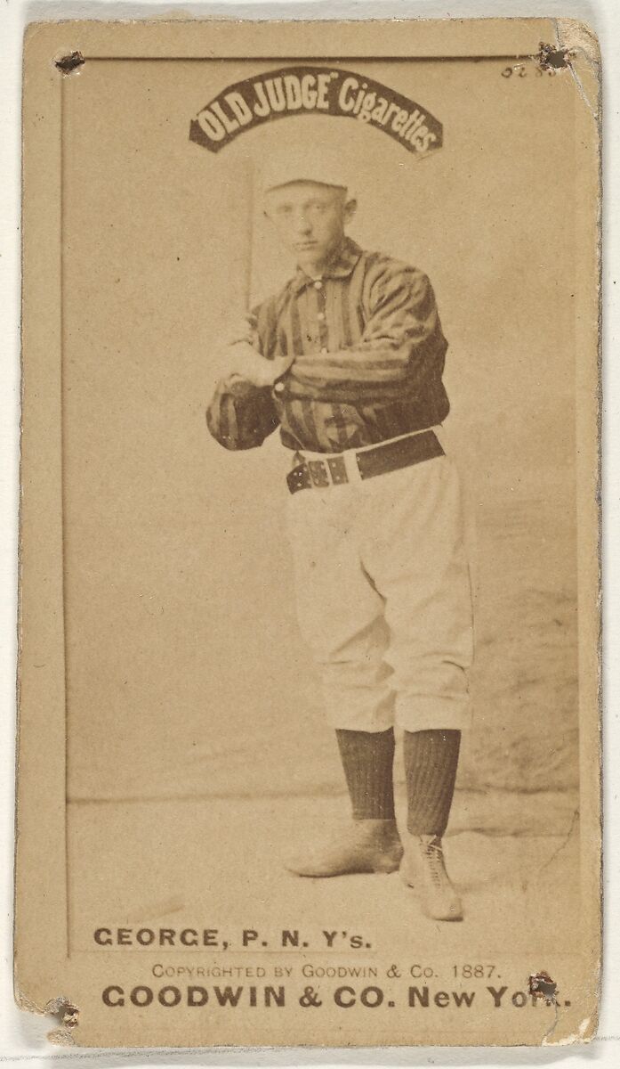 Bill George, Pitcher, New York, from the Old Judge series (N172) for Old Judge Cigarettes, Issued by Goodwin &amp; Company, Albumen photograph 