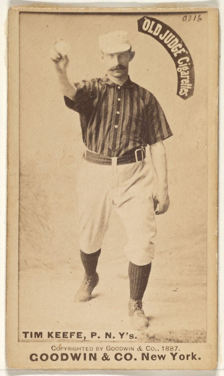 Timothy John "Tim" Keefe, Pitcher, New York, from the Old Judge series (N172) for Old Judge Cigarettes, Issued by Goodwin &amp; Company, Albumen photograph 