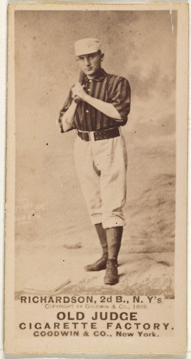 Danny Richardson, 2nd Base, New York, from the Old Judge series (N172) for Old Judge Cigarettes, Issued by Goodwin &amp; Company, Albumen photograph 