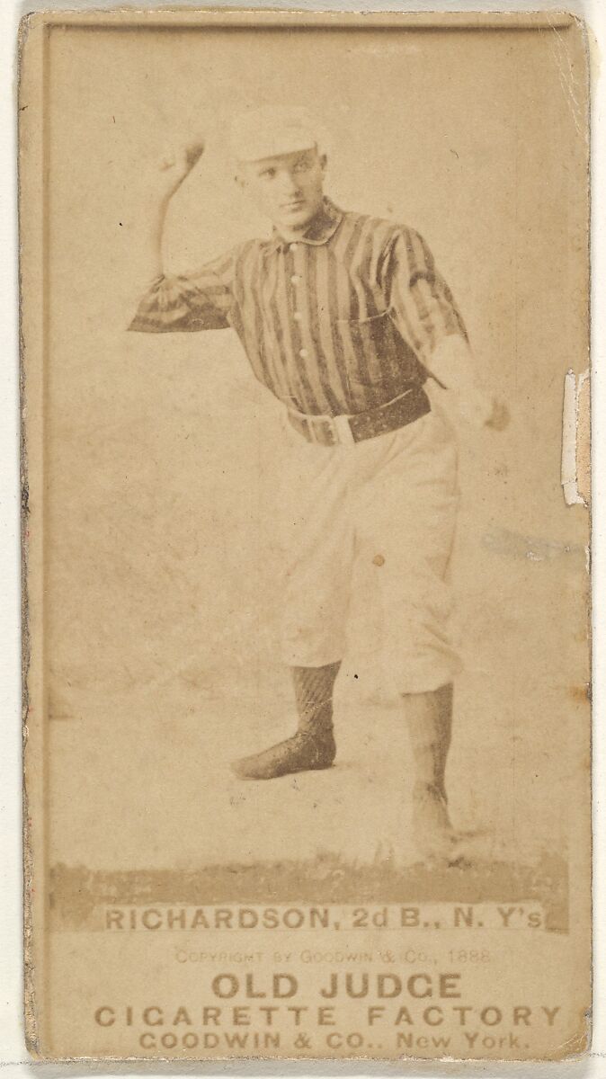 Danny Richardson, 2nd Base, New York, from the Old Judge series (N172) for Old Judge Cigarettes, Issued by Goodwin &amp; Company, Albumen photograph 