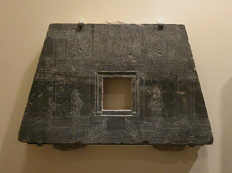 Headstone from a Sarcophagus, Limestone, North China 