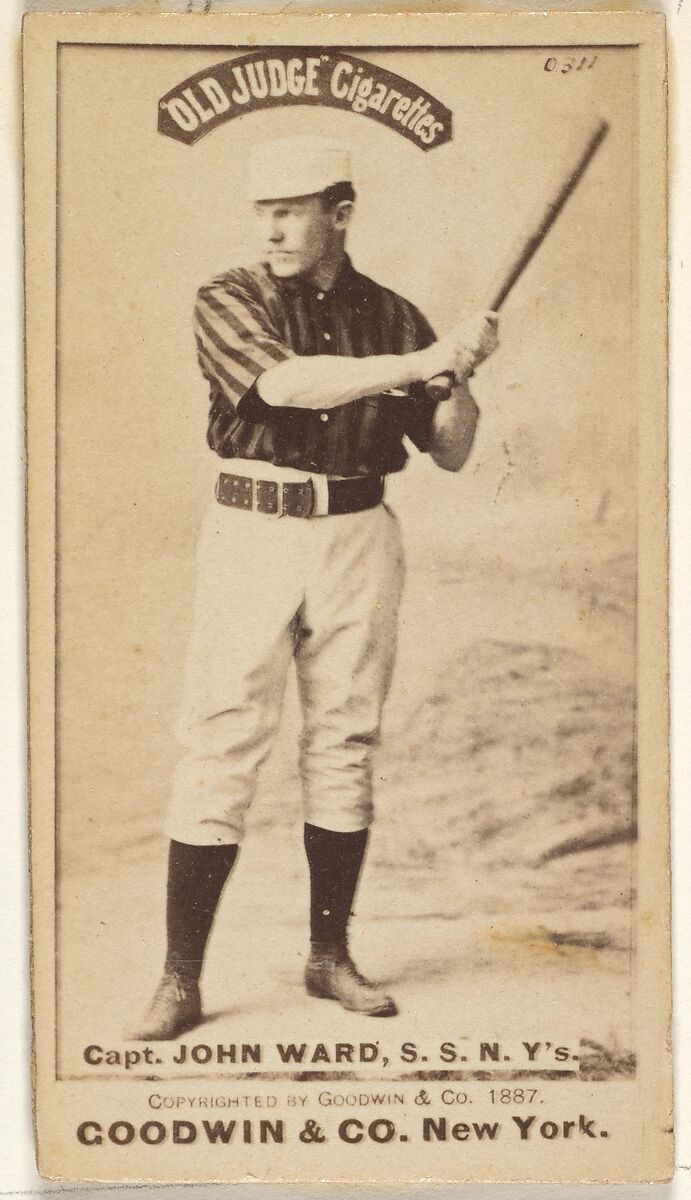 John Montgomery Ward, Captain and Shortstop, New York, from the Old Judge series (N172) for Old Judge Cigarettes, Issued by Goodwin &amp; Company, Albumen photograph 