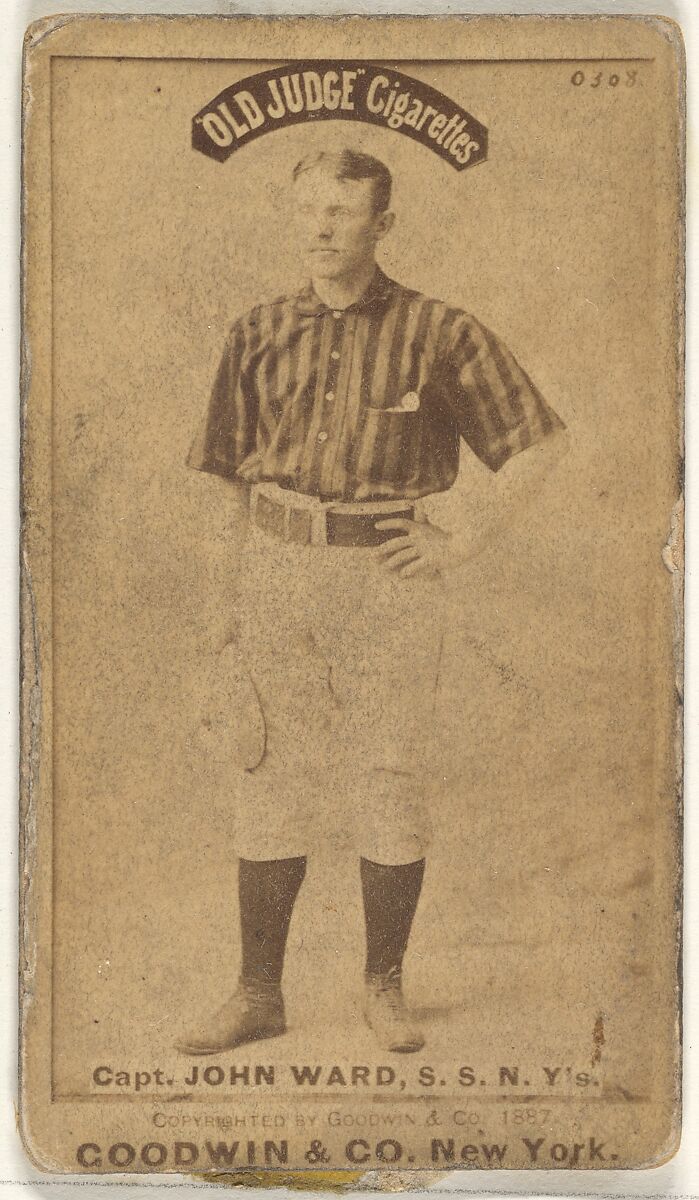 John Montgomery Ward, Captain and Shortstop, New York, from the Old Judge series (N172) for Old Judge Cigarettes, Issued by Goodwin &amp; Company, Albumen photograph 