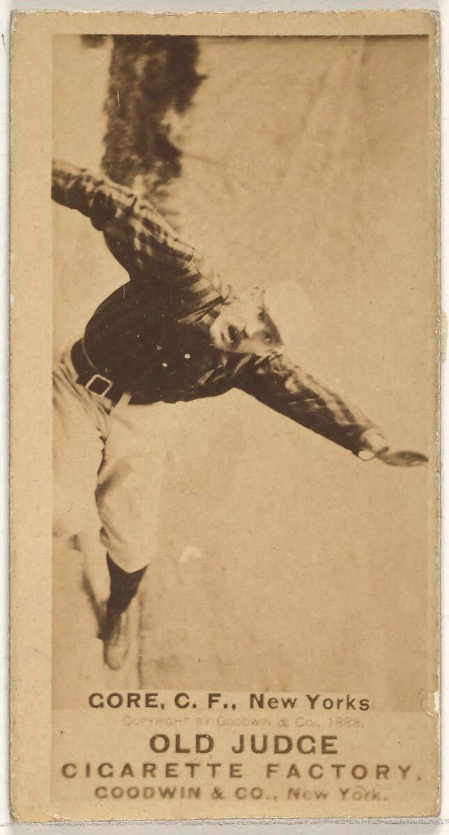 George F. "Piano Legs" Gore, Center Field, New York, from the Old Judge series (N172) for Old Judge Cigarettes, Issued by Goodwin &amp; Company, Albumen photograph 