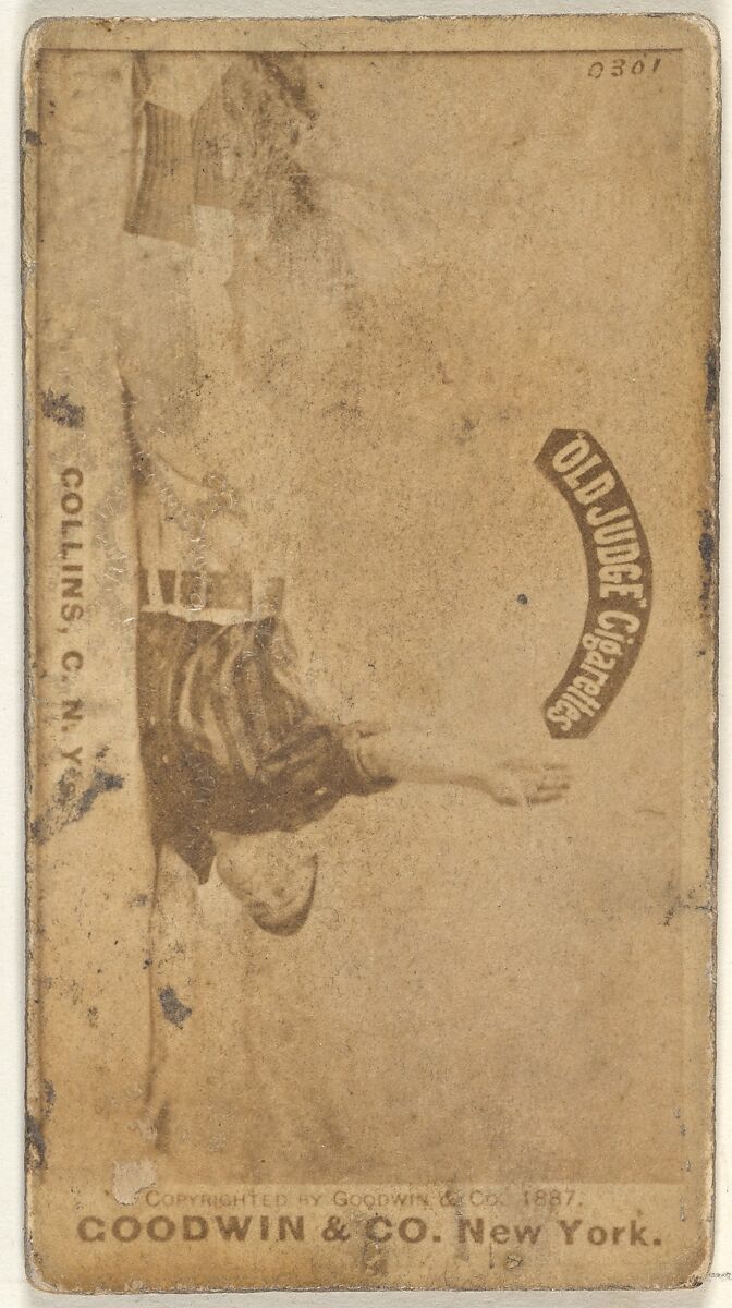 William J. "Bill" Collins, Catcher, New York, from the Old Judge series (N172) for Old Judge Cigarettes, Issued by Goodwin &amp; Company, Albumen photograph 