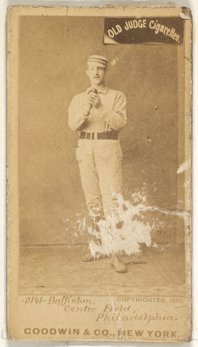 Charles G. Buffington, Center Field, Philadelphia, from the Old Judge series (N172) for Old Judge Cigarettes, Issued by Goodwin &amp; Company, Albumen photograph 