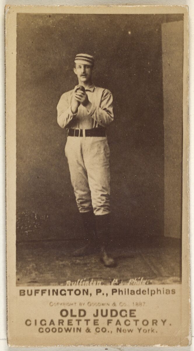 Charles G. Buffington, Center Field, Philadelphia, from the Old Judge series (N172) for Old Judge Cigarettes, Issued by Goodwin &amp; Company, Albumen photograph 