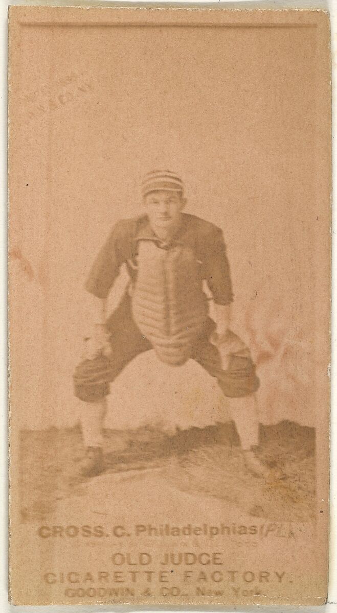 Lafayette "Lave" Napoleon Cross, Catcher, Philadelphia, from the Old Judge series (N172) for Old Judge Cigarettes, Issued by Goodwin &amp; Company, Albumen photograph 