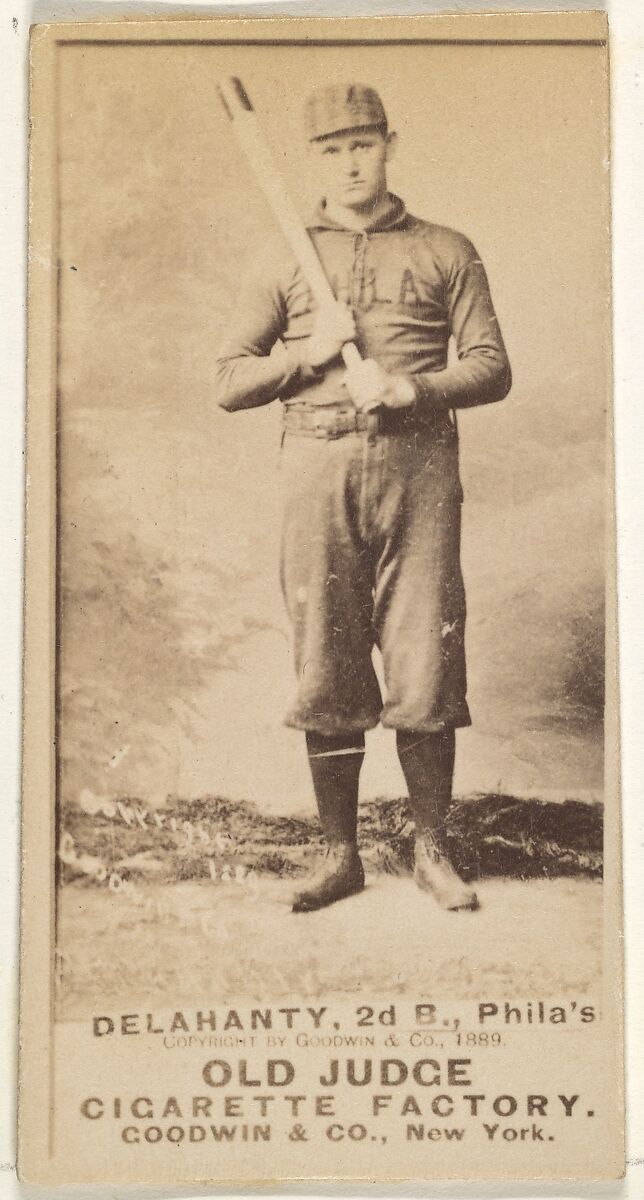 Edward James "Big Ed" Delahanty, 2nd Base, Philadelphia, from the Old Judge series (N172) for Old Judge Cigarettes, Issued by Goodwin &amp; Company, Albumen photograph 