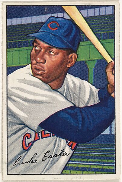 Luke Easter, First Base, Cleveland Indians, from Picture Cards, series 6 (R406-6), issued in 1952 by Bowman Gum, Issued by Bowman Gum Company, Commercial color lithograph