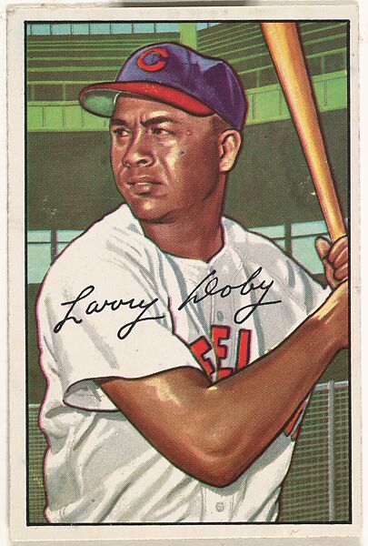 Larry Doby, Outfielder, Cleveland Indians, from the series Picture Cards (no. 115), Issued by Bowman Gum Company, Commercial color lithograph