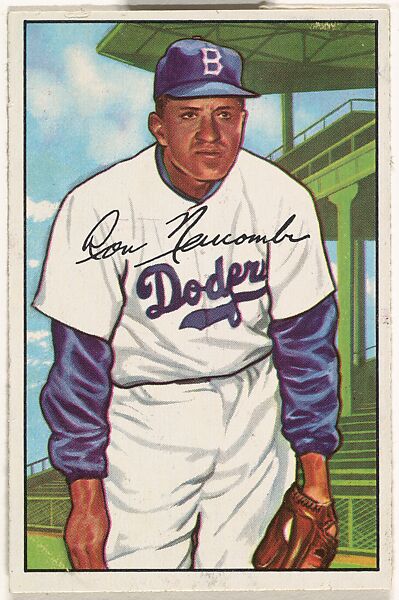 Don Newcombe, Pitcher, Brooklyn Dodgers, from the series Picture Cards (no. 128), Issued by Bowman Gum Company, Commercial color lithograph