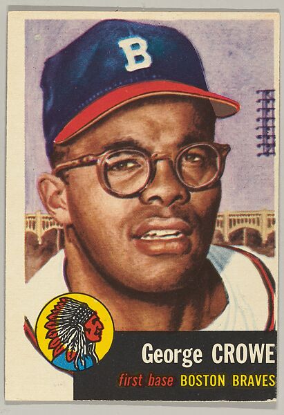 Card Number 3, George D. Crowe, First Base, Boston Braves, from the series Topps Dugout Quiz (R414-7), issued by Topps Chewing Gum Company, Issued by Topps Chewing Gum Company (American, Brooklyn), Commercial color lithograph 