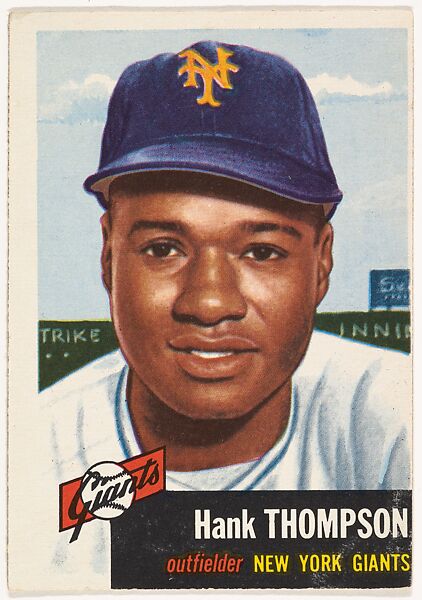 Card Number 20, Henry Thompson, Outfielder, New York Giants, from the series Topps Dugout Quiz (R414-7) issued by Topps Chewing Gum Company, Issued by Topps Chewing Gum Company (American, Brooklyn), Commercial color lithograph