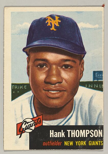 Issued by Topps Chewing Gum Company, Card Number 20, Henry Thompson,  Outfielder, New York Giants, from the series Topps Dugout Quiz (R414-7)  issued by Topps Chewing Gum Company