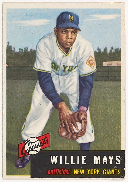 Card number 244, Willie Mays, Outfielder, New York Giants, from the series Topps Dugout Quiz (R414-7), issued by Topps Chewing Gum Company, Issued by Topps Chewing Gum Company (American, Brooklyn), Commercial color lithograph