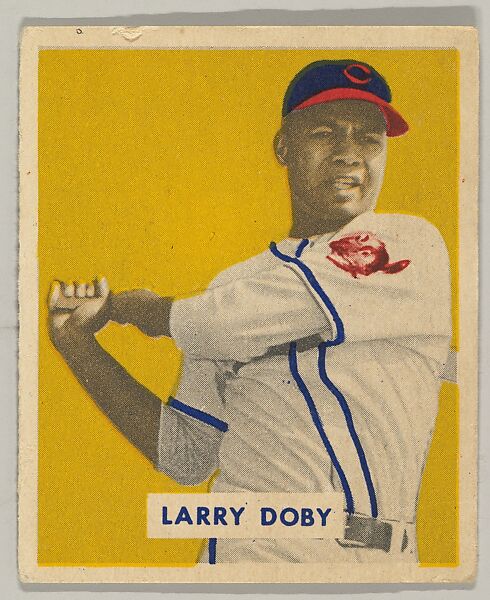 Larry Doby, Outfield, Cleveland Indians, from a series of 240 (no. 233), Issued by Bowman Gum Company, Commercial color lithograph 