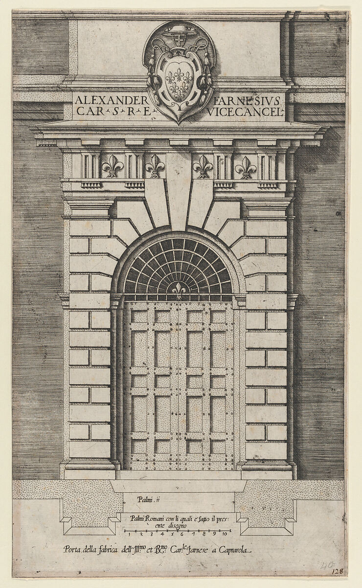 Porta della fabrica of the Farnese Palace, Caprarola, from "Speculum Romanae Magnificentiae", Anonymous, Engraving 