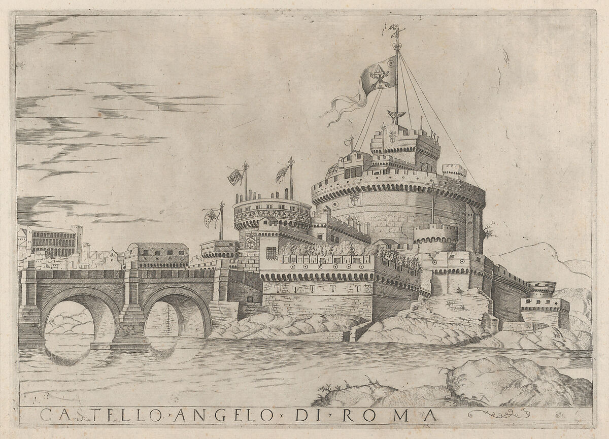 Castello Sant' Angelo, from "Speculum Romanae Magnificentiae", Anonymous, Engraving 