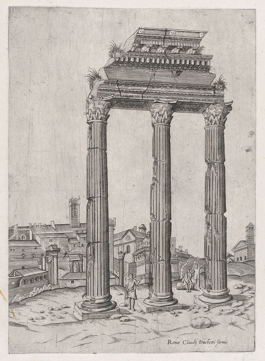 Portico of the Temple of Julius, from "Speculum Romanae Magnificentiae", Anonymous, Engraving 