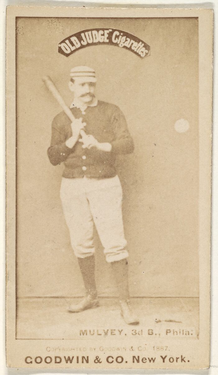 Joseph H. "Joe" Mulvey, 3rd Base, Philadelphia, from the Old Judge series (N172) for Old Judge Cigarettes, Issued by Goodwin &amp; Company, Albumen photograph 