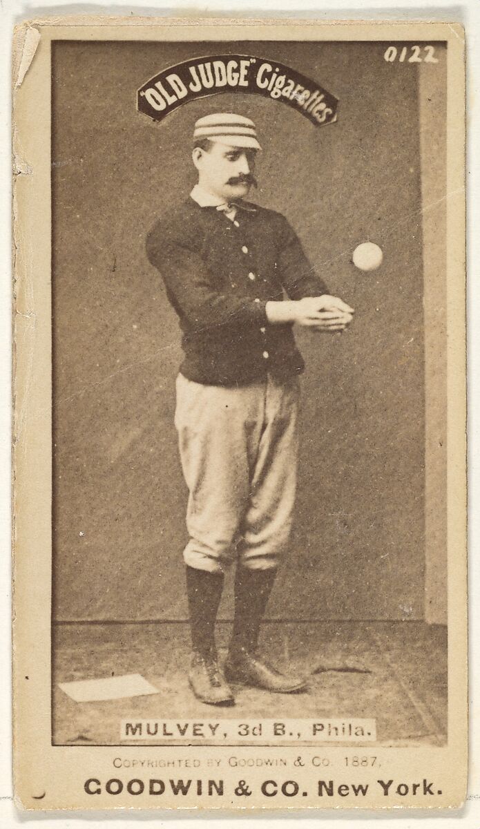 Joseph H. "Joe" Mulvey, 3rd Base, Philadelphia, from the Old Judge series (N172) for Old Judge Cigarettes, Issued by Goodwin &amp; Company, Albumen photograph 