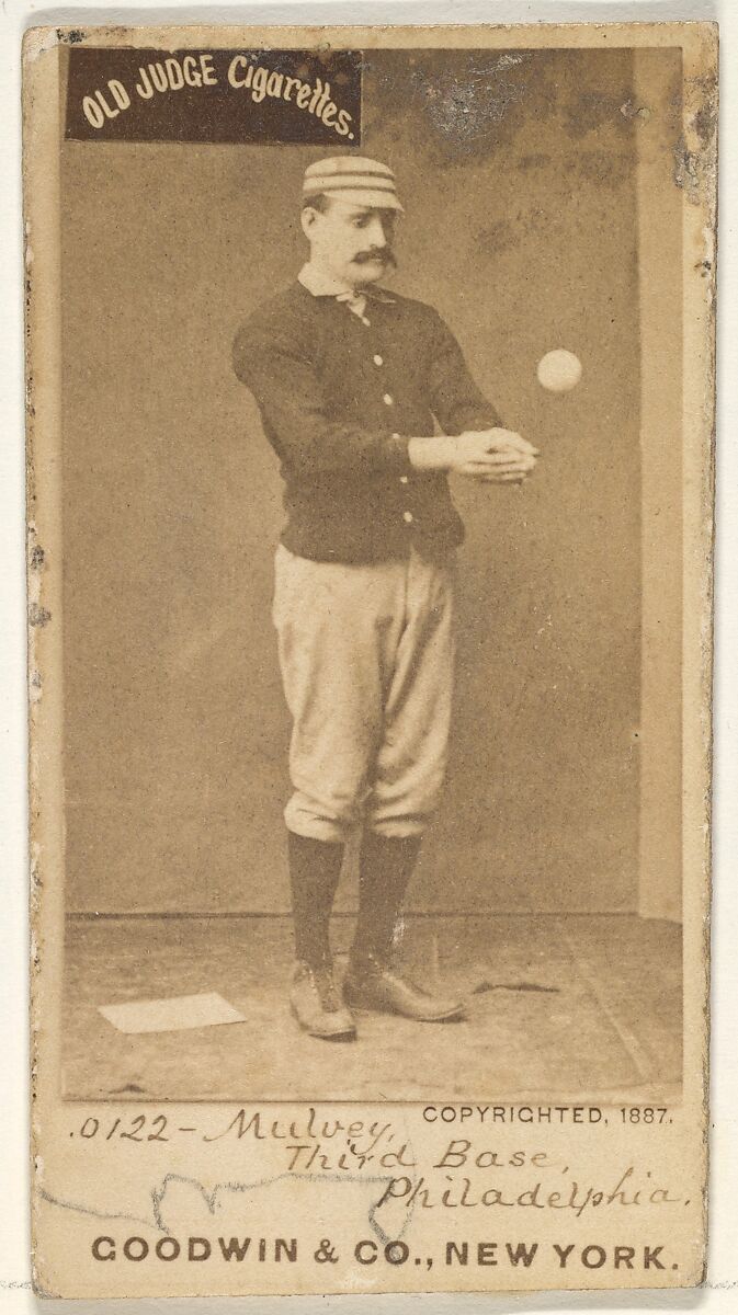 Joseph H. "Joe" Mulvey, 3rd Base, Philadelphia, from the Old Judge series (N172) for Old Judge Cigarettes, Issued by Goodwin &amp; Company, Albumen photograph 