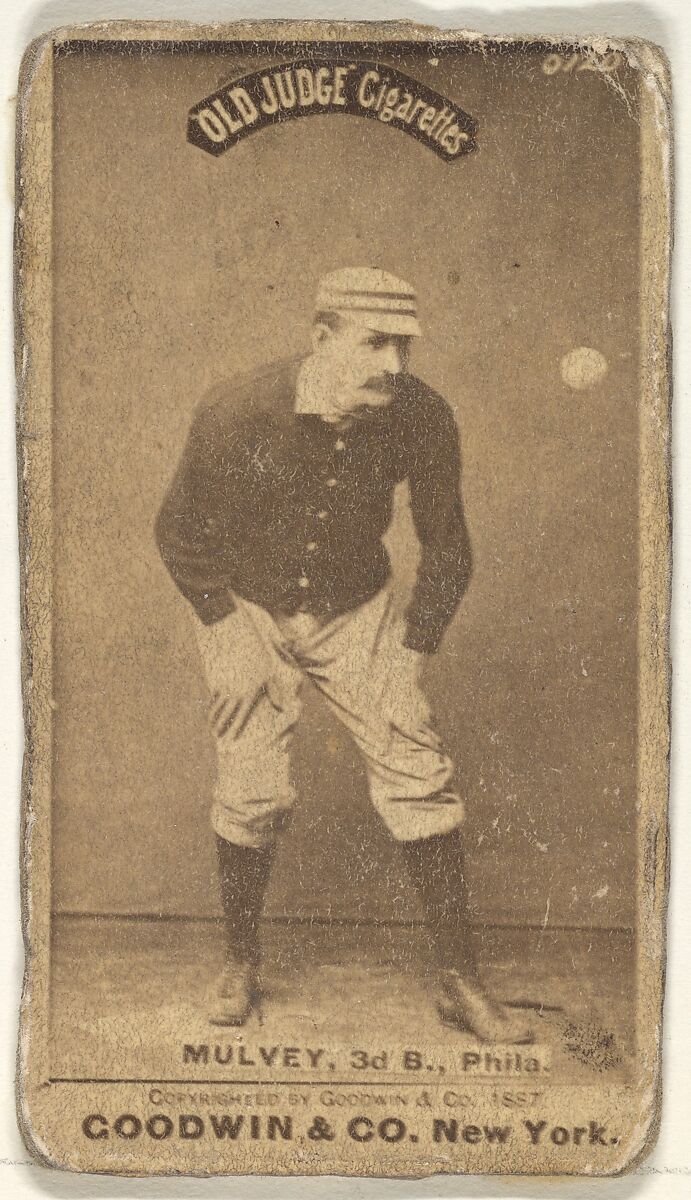 Joseph H. "Joe" Mulvey, 3rd Base, Philadelphia, from the Old Judge series (N172) for Old Judge Cigarettes, Issued by Goodwin &amp; Company, Albumen photograph 