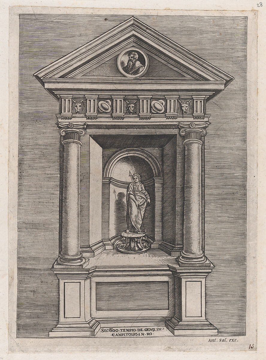 Temple-Altar of Jove, as a Youth, from "Speculum Romanae Magnificentiae", School of Marcantonio Raimondi (Italian, Argini (?) ca. 1480–before 1534 Bologna (?)), Engraving 