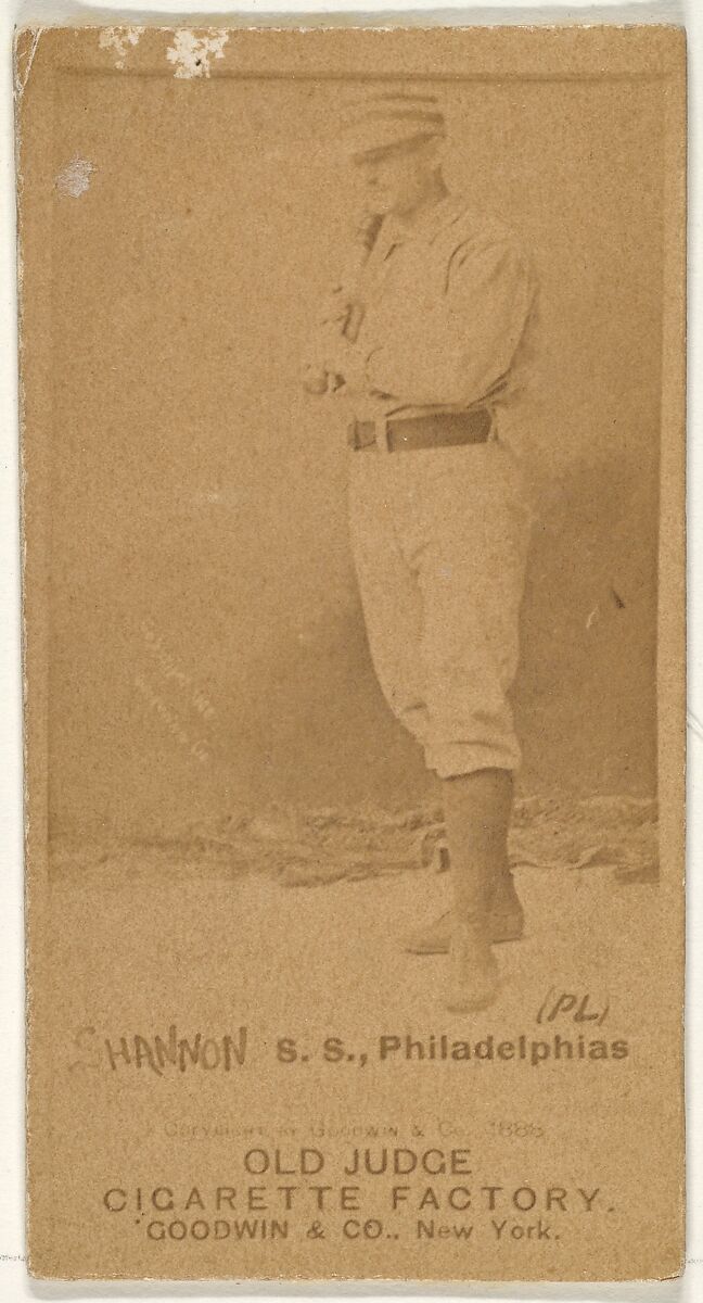 Daniel Webster "Dan" Shannon, Shortstop, Philadelphia, from the Old Judge series (N172) for Old Judge Cigarettes, Issued by Goodwin &amp; Company, Albumen photograph 