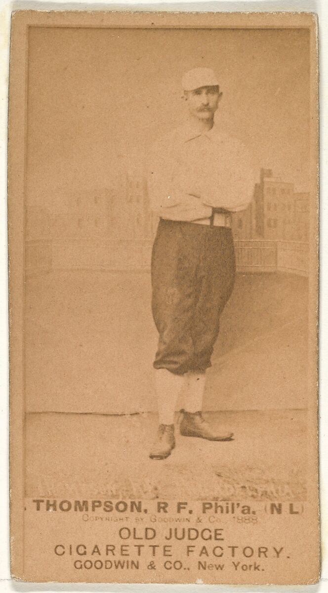 Thompson, Right Field, Philadelphia, from the Old Judge series (N172) for Old Judge Cigarettes, Issued by Goodwin &amp; Company, Albumen photograph 