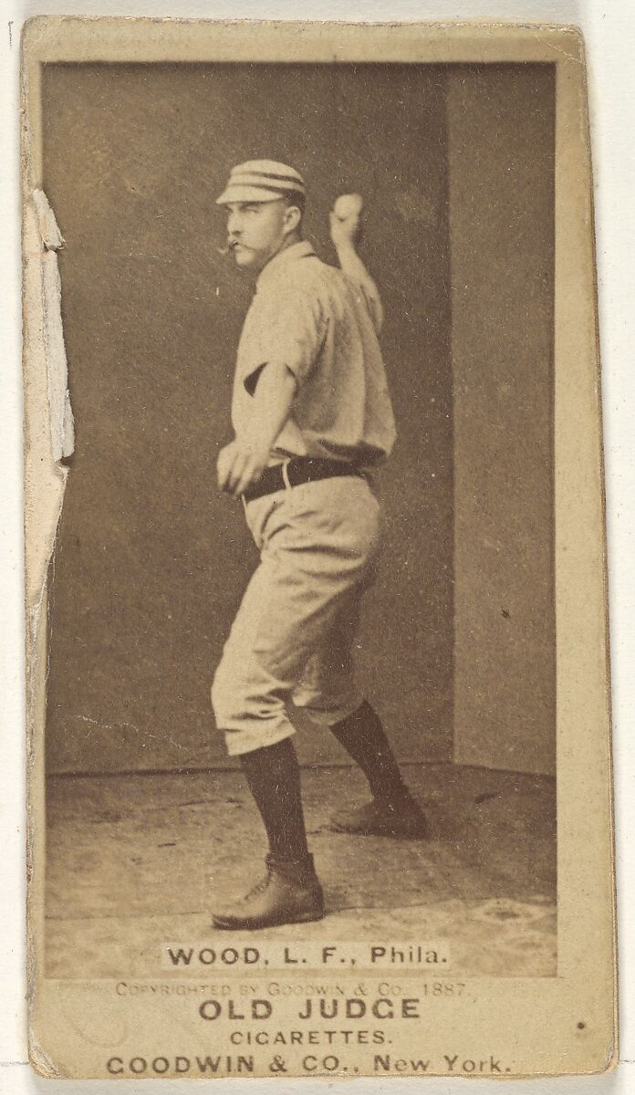 George A. Wood, Left Field, Philadelphia, from the Old Judge series (N172) for Old Judge Cigarettes, Issued by Goodwin &amp; Company, Albumen photograph 