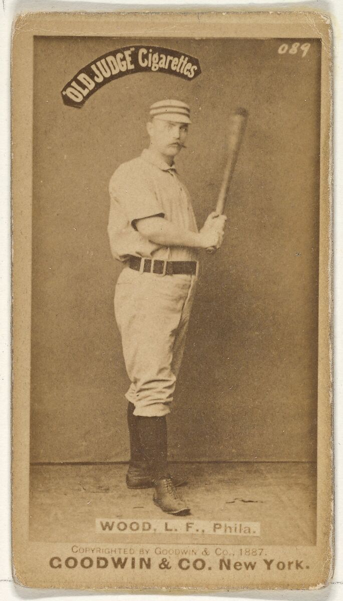 George A. Wood, Left Field, Philadelphia, from the Old Judge series (N172) for Old Judge Cigarettes, Issued by Goodwin &amp; Company, Albumen photograph 