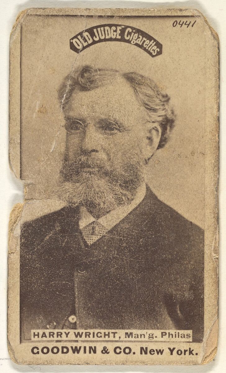 William Henry "Harry" Wright, Manager, Philadelphia, from the Old Judge series (N172) for Old Judge Cigarettes, Issued by Goodwin &amp; Company, Albumen photograph 
