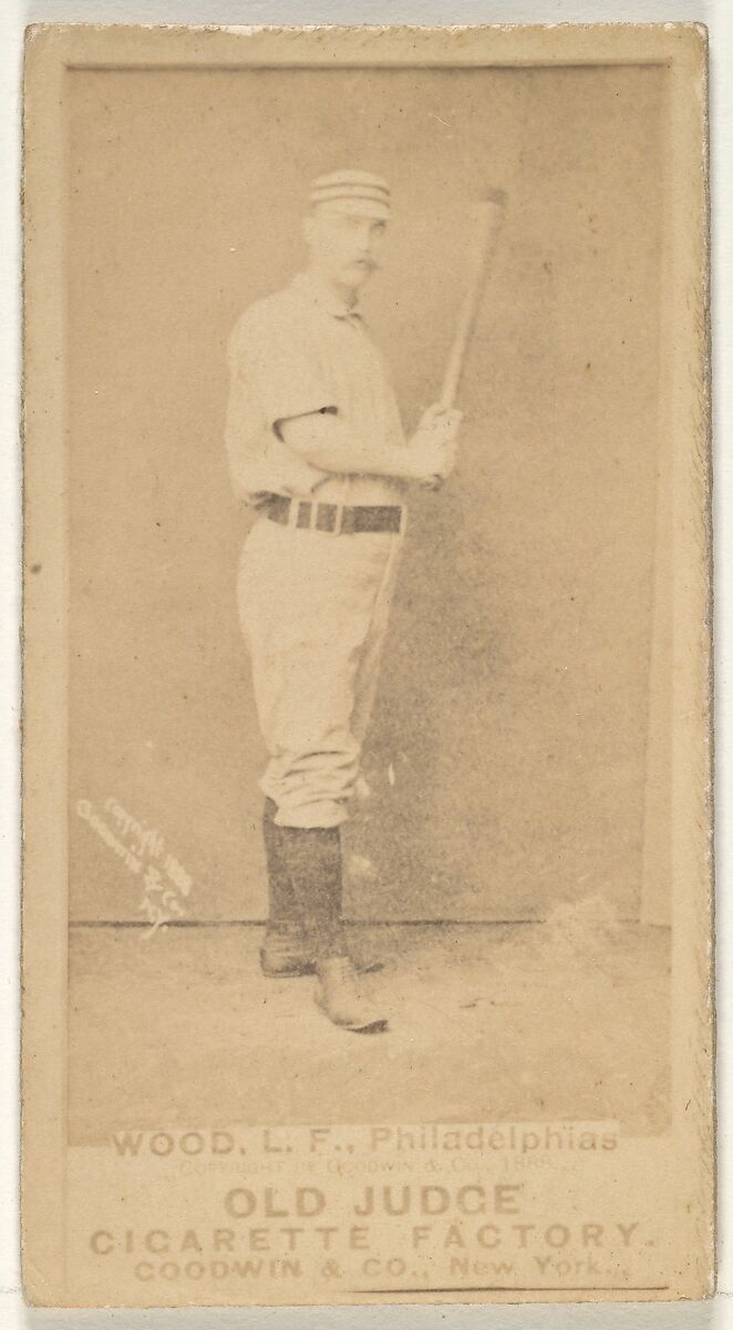 George A. Wood, Left Field, Philadelphia, from the Old Judge series (N172) for Old Judge Cigarettes, Issued by Goodwin &amp; Company, Albumen photograph 