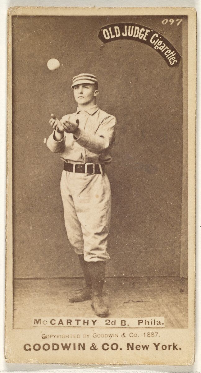 Thomas Francis Michael "Tommy" McCarthy, 2nd Base, Philadelphia, from the Old Judge series (N172) for Old Judge Cigarettes, Issued by Goodwin &amp; Company, Albumen photograph 