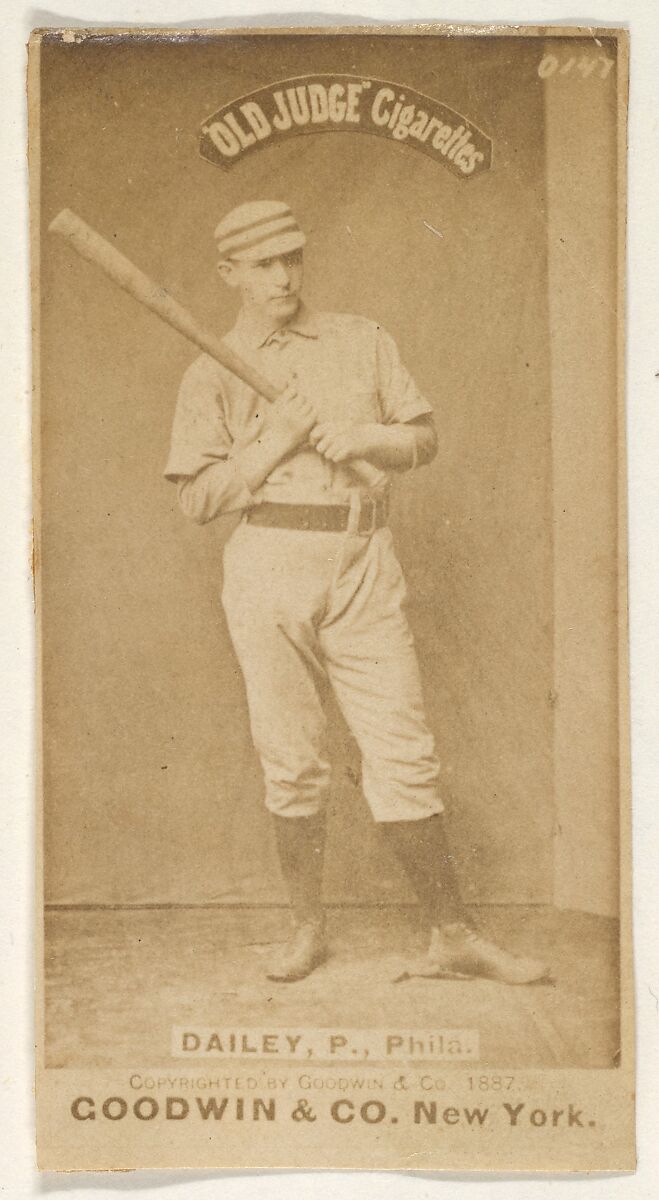 Edward M. Daily, Pitcher, Philadelphia, from the Old Judge series (N172) for Old Judge Cigarettes, Issued by Goodwin &amp; Company, Albumen photograph 