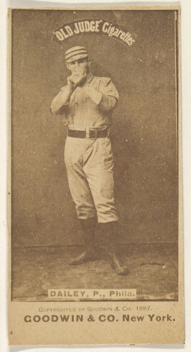 Edward M. Daily, Pitcher, Philadelphia, from the Old Judge series (N172) for Old Judge Cigarettes, Issued by Goodwin &amp; Company, Albumen photograph 