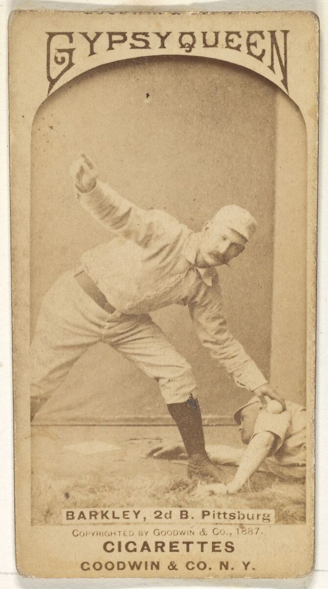 Sam Barkley, 2nd Base, Pittsburgh, from the Old Judge series (N172) for Old Judge and Gypsy Queen Cigarettes, Issued by Goodwin &amp; Company, Albumen photograph 