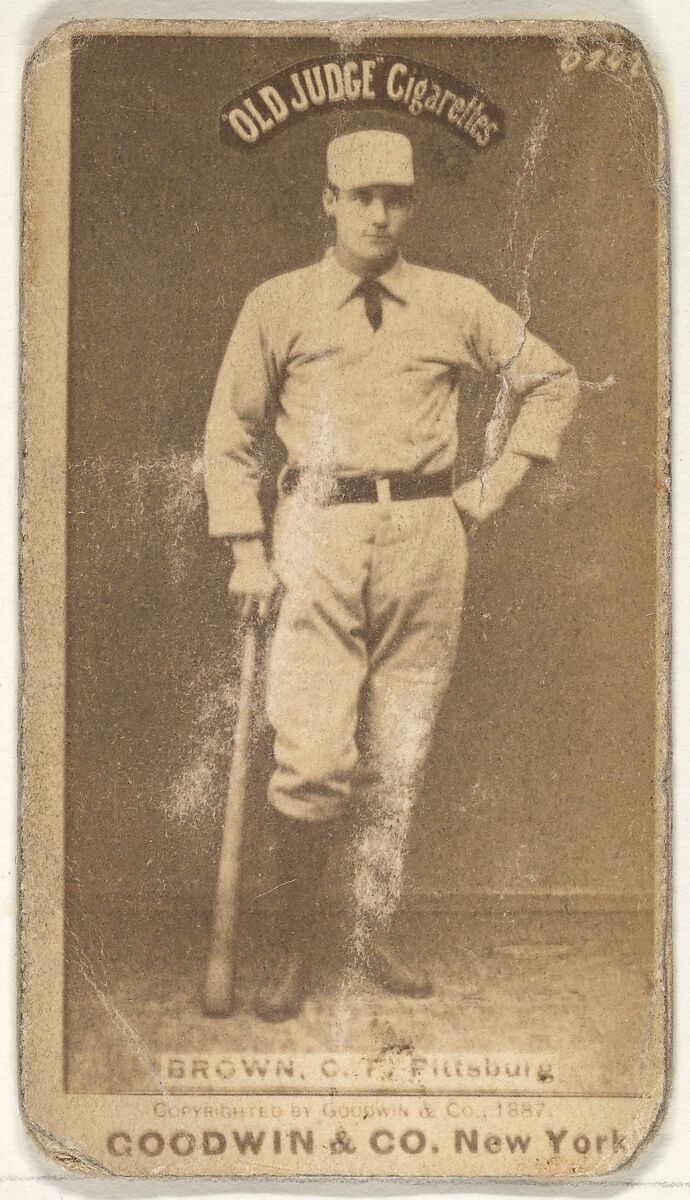 Thomas "Tom" Tarlton Brown, Center Field, Pittsburgh, from the Old Judge series (N172) for Old Judge Cigarettes, Issued by Goodwin &amp; Company, Albumen photograph 