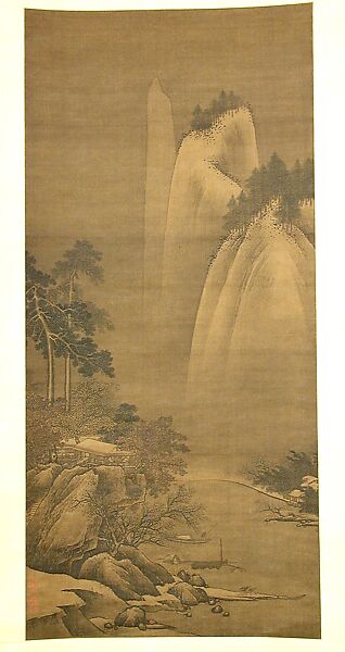 Fishing on a snowy river, Unidentified artist Chinese, ca. 1250, Hanging scroll; ink and color on silk, China 