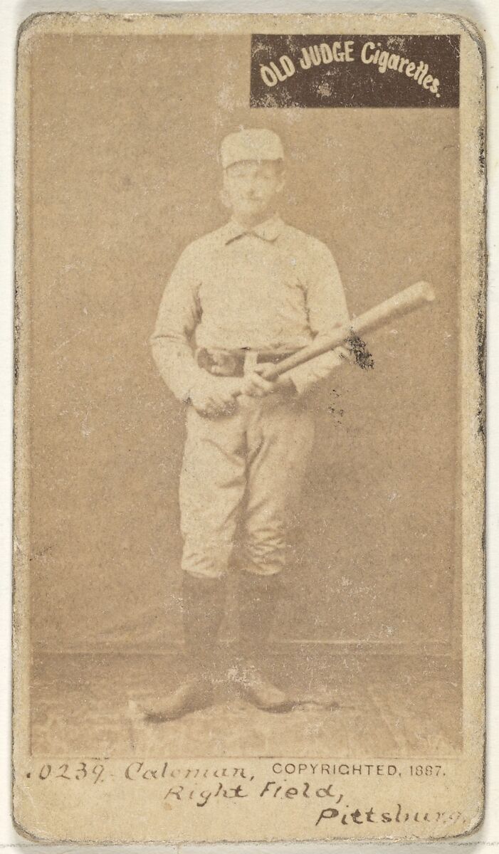 John Francis Coleman, Right Field, Pittsburgh, from the Old Judge series (N172) for Old Judge Cigarettes, Issued by Goodwin &amp; Company, Albumen photograph 