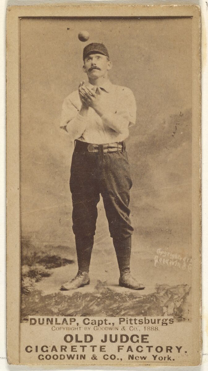Fred "Sure Shot" Dunlap, Captain, Pittsburgh, from the Old Judge series (N172) for Old Judge Cigarettes, Issued by Goodwin &amp; Company, Albumen photograph 