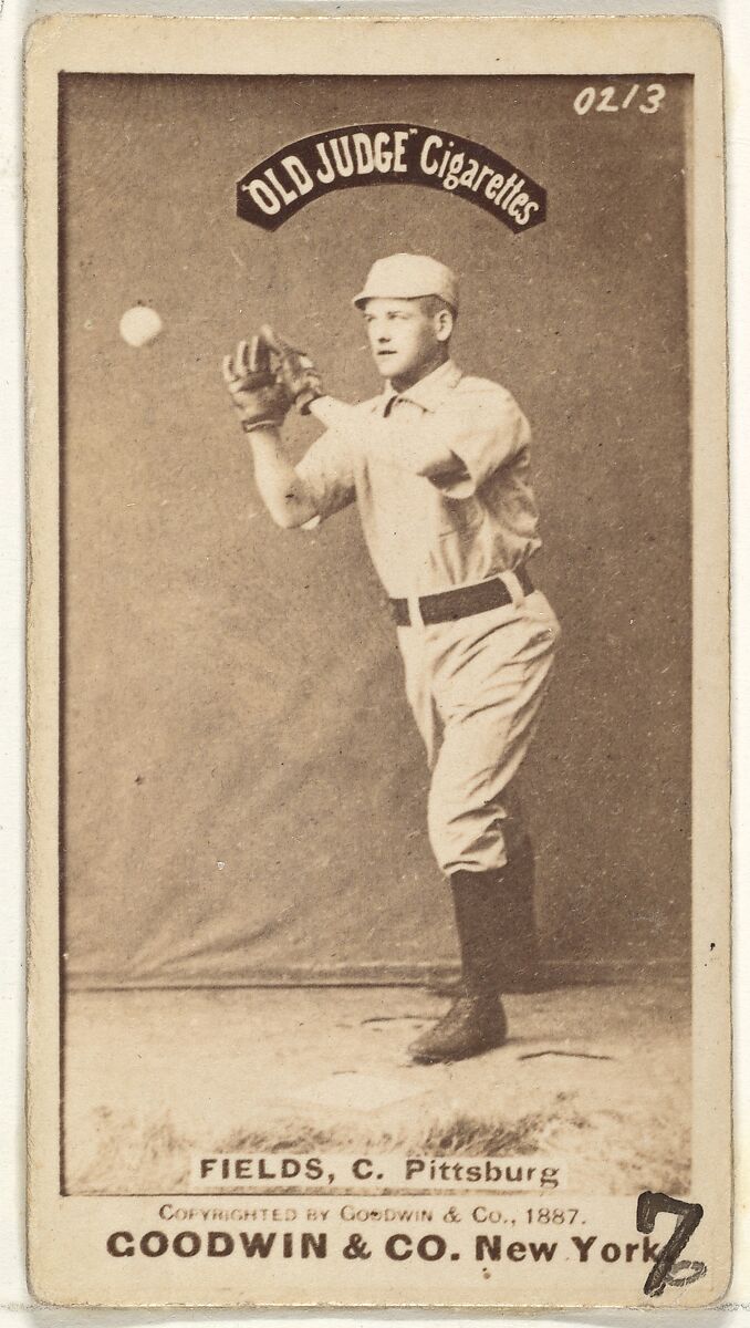 John Joseph "Jocko" Fields, Catcher, Pittsburgh, from the Old Judge series (N172) for Old Judge Cigarettes, Issued by Goodwin &amp; Company, Albumen photograph 