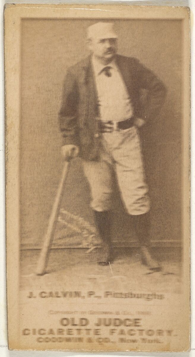 James Francis "Pud" Galvin, Pitcher, Pittsburgh, from the Old Judge series (N172) for Old Judge Cigarettes, Issued by Goodwin &amp; Company, Albumen photograph 