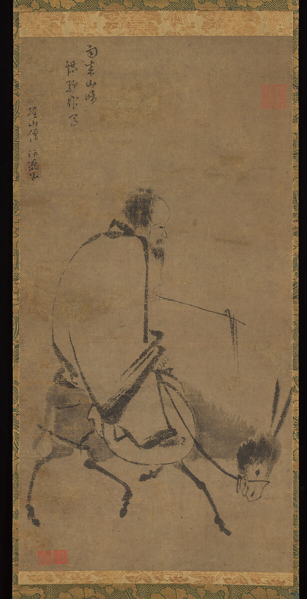 Chan master riding a mule, Unidentified artist Chinese, active mid-13th century, Hanging scroll; ink on paper, China