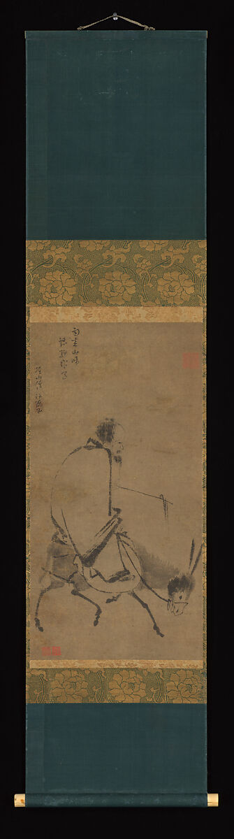 Chan master riding a mule, Unidentified artist Chinese, active mid-13th century, Hanging scroll; ink on paper, China